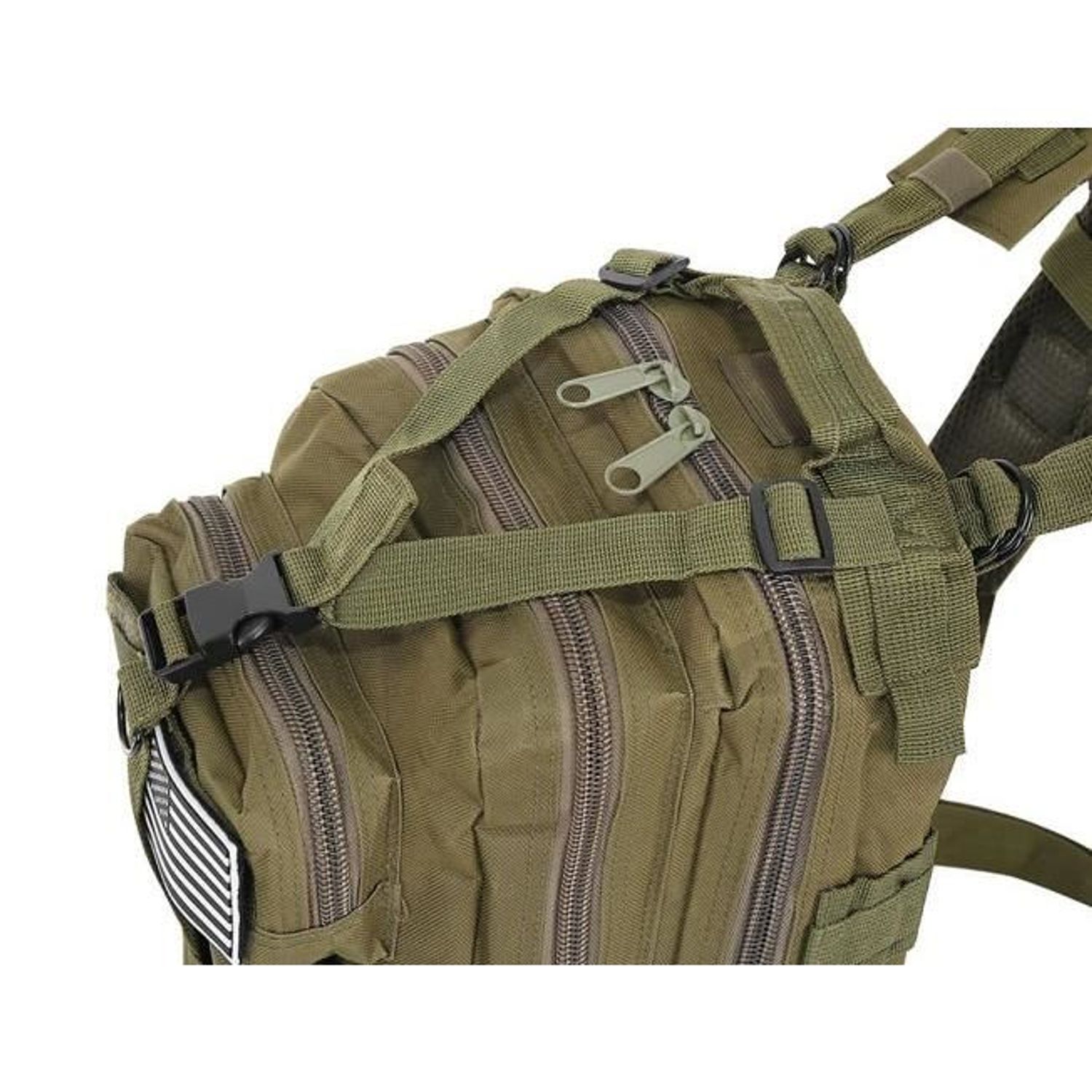 Ghiozdan/rucsac tactic, 5 compartimente, poliester 600D, verde, 20 L, 29x20x45 cm, Isotrade fotografia produsului View 15 L