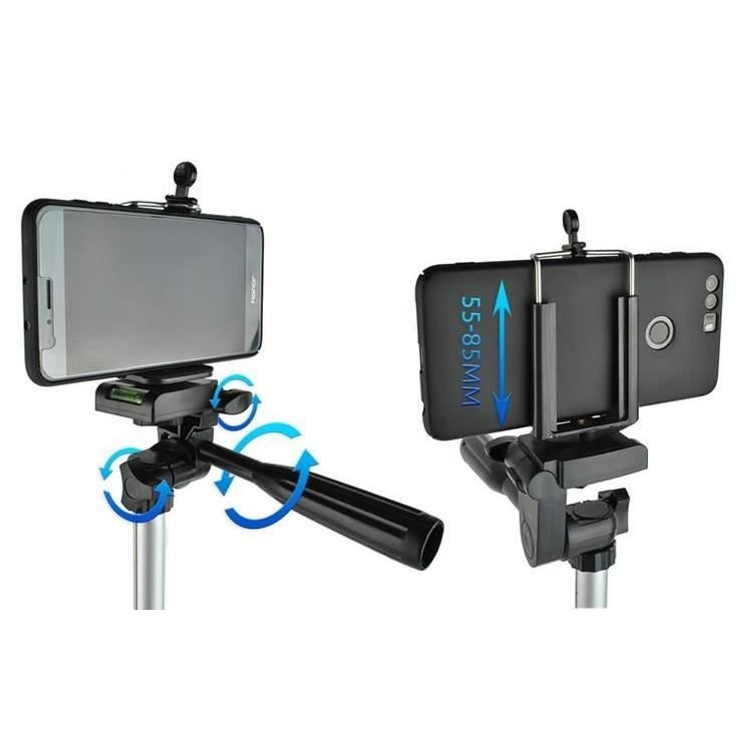 Trepied/suport smartphone, pentru selfie, cu telecomanda, bluetooth, 45-133 cm fotografia produsului View 3 L