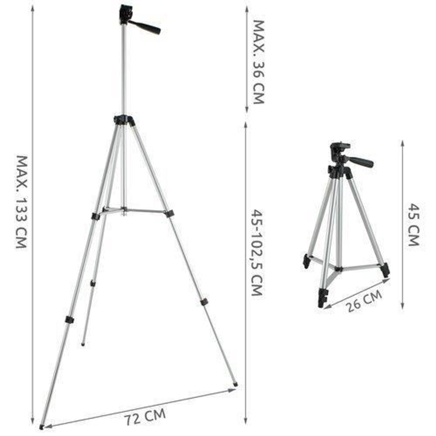 Trepied/suport smartphone, pentru selfie, cu telecomanda, bluetooth, 45-133 cm fotografia produsului View 2 L