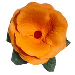 Floare 3D, Handmade, Clama de par, Statement, Clama clip - clap, Textil, Plastic, 10x10x5 cm,  Portocaliu/ Verde fotografia produsului View 4 S