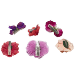 Set clame de par, Handmade, Flori, Clipsuri, Textil, Metal, 6 bucati, Roz, Rosu fotografia produsului View 8 S