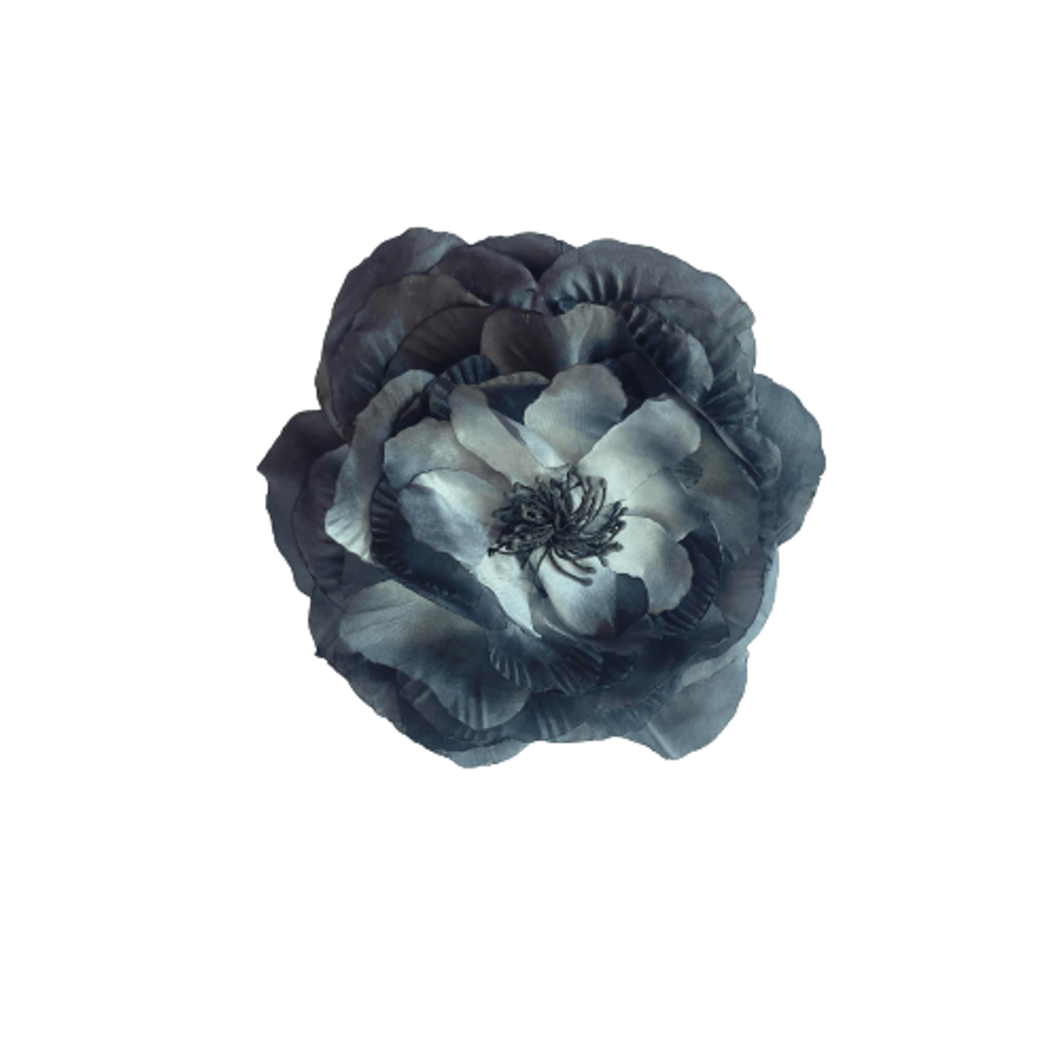 Trandafir 3D, Brosa, Statement, 3 in 1, Brosa/Clips par/Floare corsaj, Matase naturala, Floare, 15 cm, Gri/Argintiu fotografia produsului View 5 L