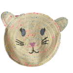 Gentuta pentru fete, Accessorize, De umar, Curea reglabila, Model pisica, Rotunda, Fibre vegetale/Bumbac, Bej/Roz fotografia produsului View 4 S