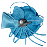 Floare 3D, Brosa, Statement, 3 in 1, Brosa,/Clips par/Floare corsaj, Matase, Tul, Margele, Albastru/Turcoaz fotografia produsului View 2 S