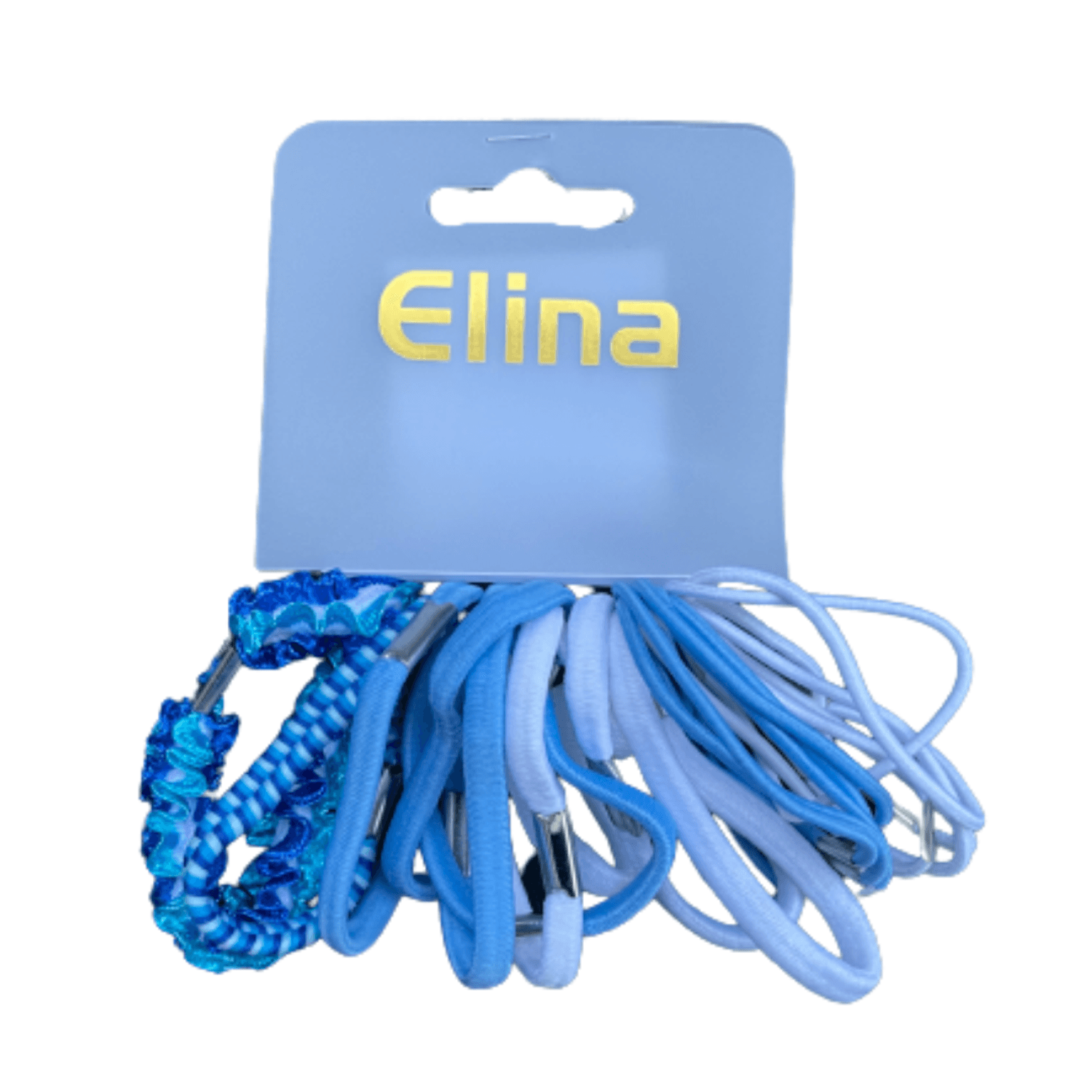 Set 20 elastice de par Elina Med, colorate, marimi diferite - Albastru fotografia produsului