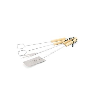 Ustensile pentru barbecue, grill, gratar, otel cromat, set 3 piese, 35.5 cm