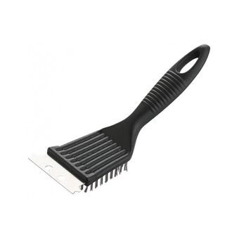 Perie pentru curatat gratar, grill, inox, 2 in 1, sarma si racleta, 20.5x7.1x4 cm