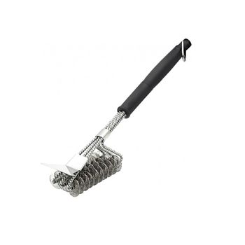 Perie pentru curatat gratar, grill, inox, 2 in 1, sarma si racleta, 44x6.5x8 cm
