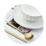 Set 6 lingurite Pufo Simple pentru cafea, ceai, desert, otel inoxidabil, auriu 13 cm fotografia produsului View 3 S