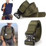 Curea centura Pufo Tactical Combat pentru barbati 3.8 x 123 cm, rezistent, verde fotografia produsului View 3 S