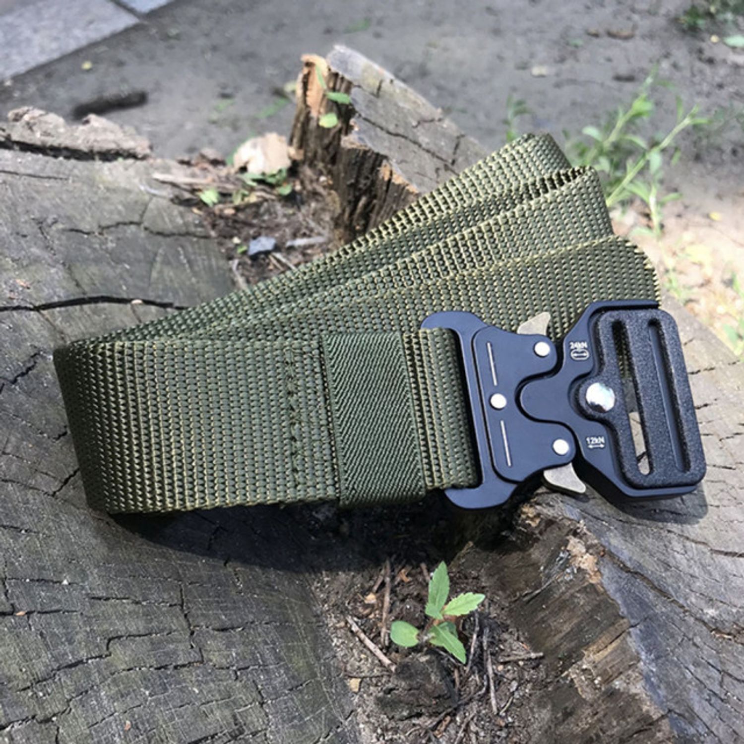 Curea centura Pufo Tactical Combat pentru barbati 3.8 x 123 cm, rezistent, verde fotografia produsului View 6 L