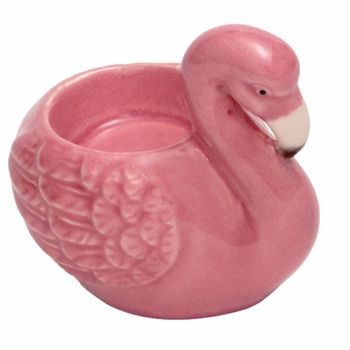Suport Decorativ Din Ceramica Pentru Lumanare Pufo Model Flamingo