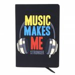 Agenda Pufo A5 nedatata, Music make's me Stronger, 96 foi, 21 x 15 cm fotografia produsului