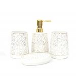 Set ceramic pentru baie compus din 4 piese, Pufo White Shine, alb fotografia produsului View 2 S