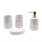 Set ceramic pentru baie compus din 4 piese, Pufo White Shine, alb fotografia produsului