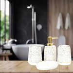 Set ceramic pentru baie compus din 4 piese, Pufo White Shine, alb fotografia produsului View 3 S