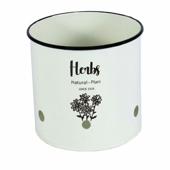 Recipient Metalic De Bucatarie Pufo Herbs Pentru Organizare Si Depozitare Tacamuri Ustensile Plicuri De Ceai Capsule Cafea Alb