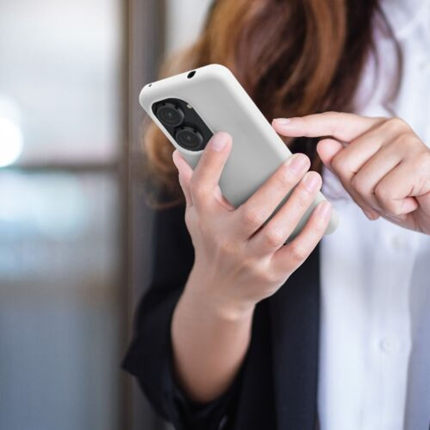 Husa Kwmobile pentru Asus Zenfone 9, Silicon, Alb, 59449.48 fotografia produsului View 7 L
