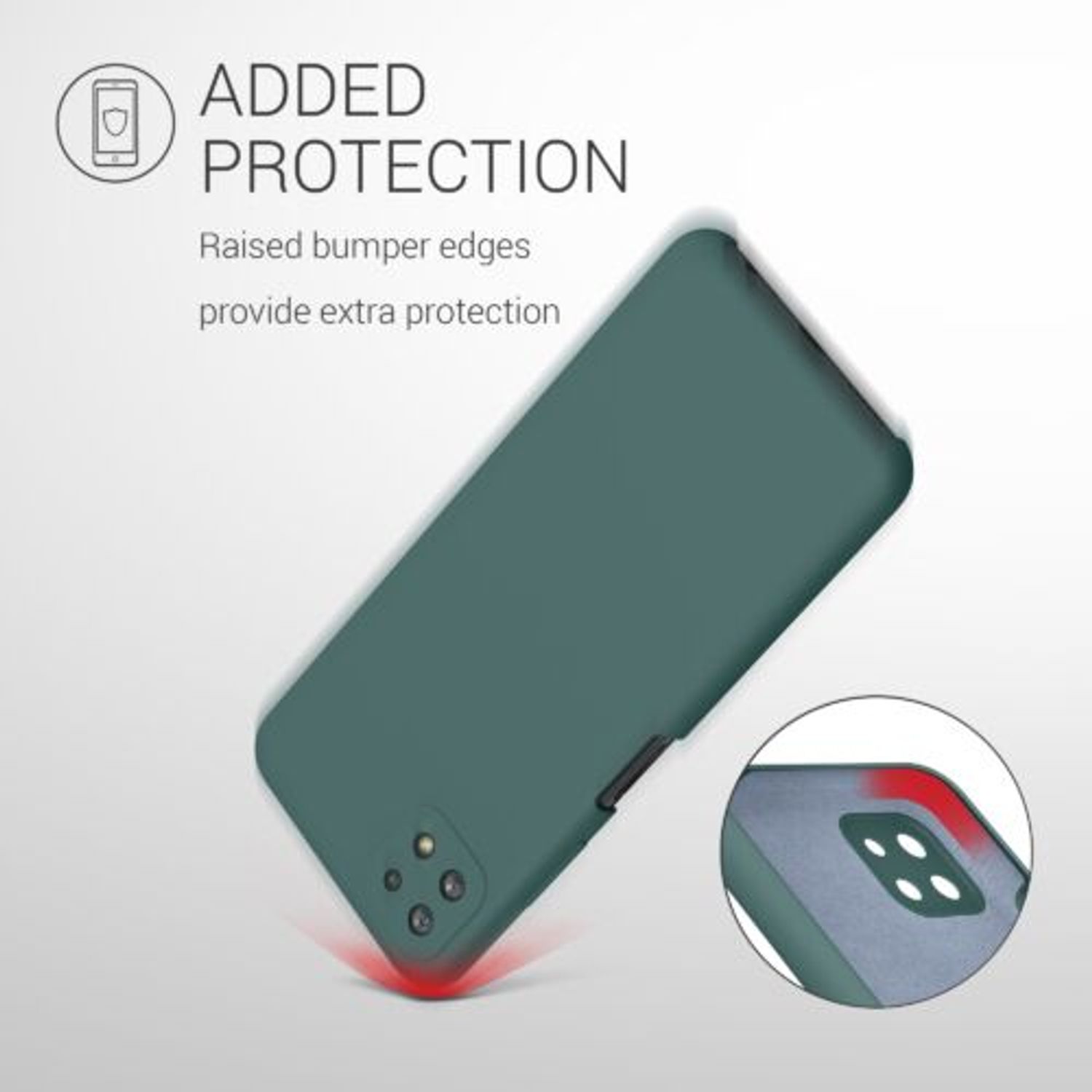Husa Kwmobile pentru Samsung Galaxy A22 5G, Silicon, Verde, 55489.171 fotografia produsului View 5 L