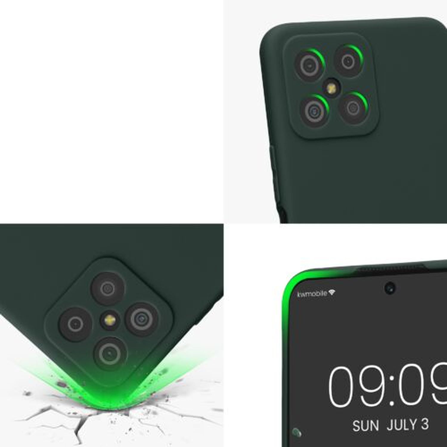 Husa Kwmobile pentru Honor X8, Silicon, Verde, 58396.169 fotografia produsului View 8 L