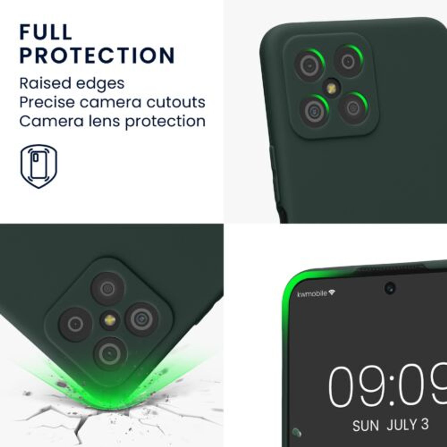 Husa Kwmobile pentru Honor X8, Silicon, Verde, 58396.169 fotografia produsului View 3 L