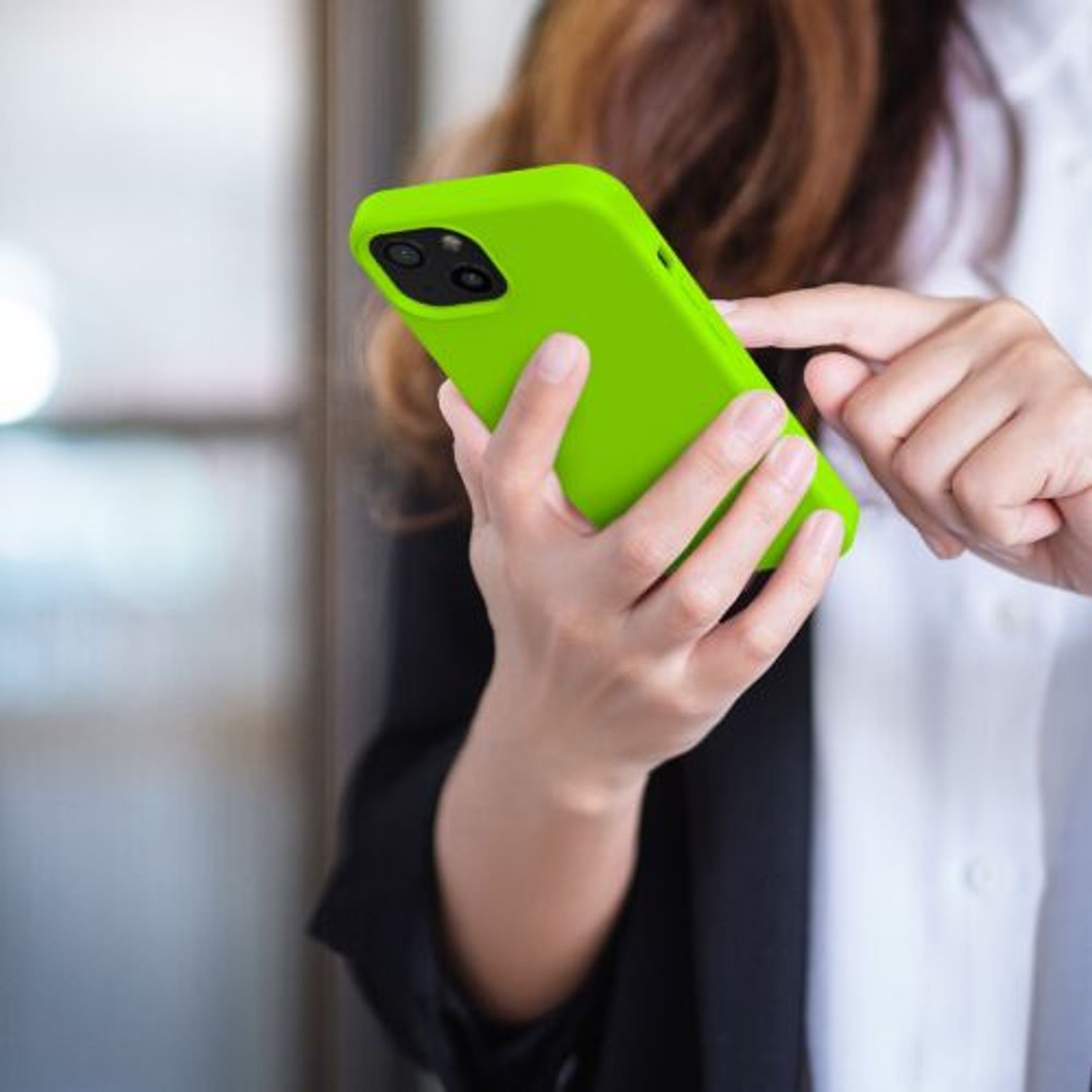 Husa Kwmobile pentru Apple iPhone 13, Silicon, Verde, 55878.75 fotografia produsului View 9 L