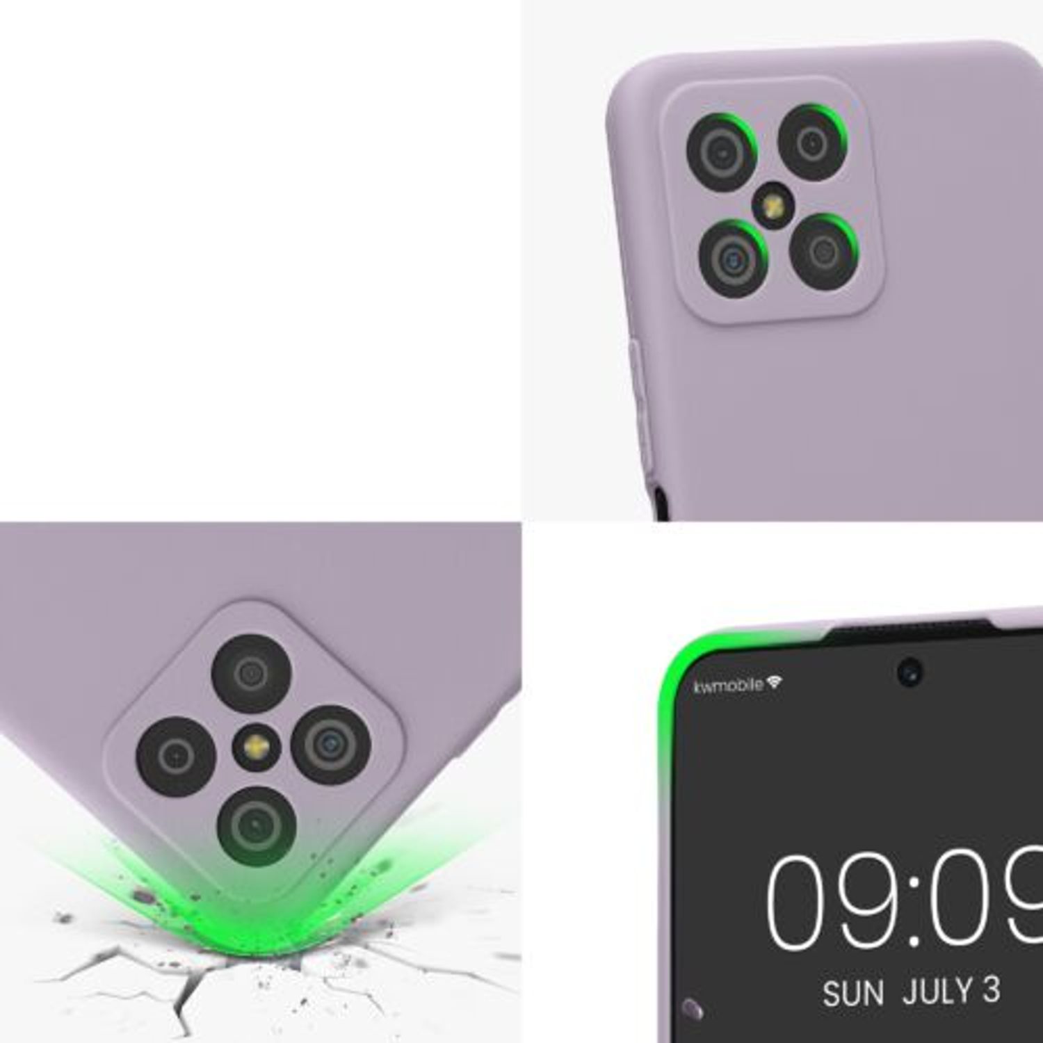 Husa Kwmobile pentru Honor X8, Silicon, Mov, 58396.108 fotografia produsului View 7 L