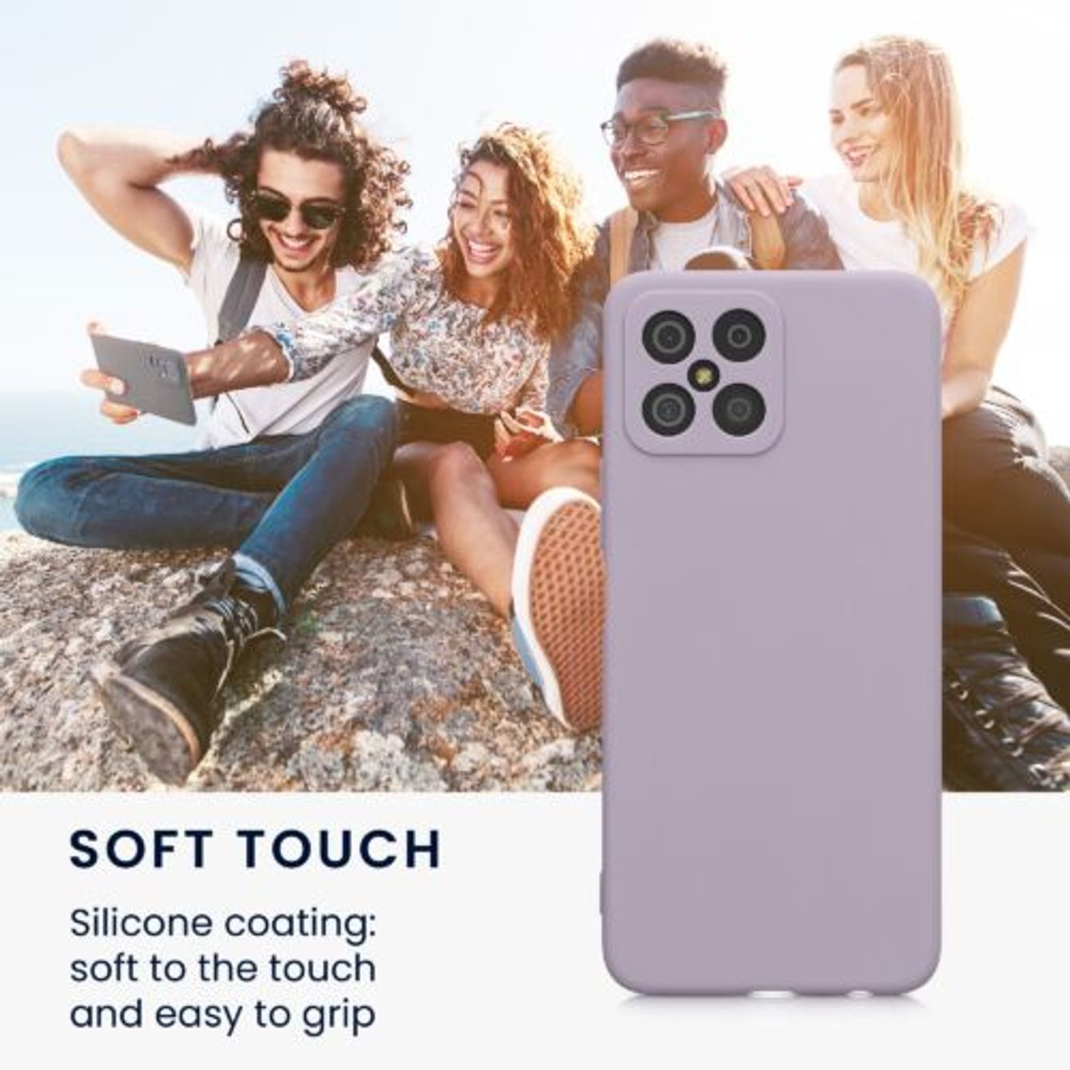 Husa Kwmobile pentru Honor X8, Silicon, Mov, 58396.108 fotografia produsului View 4 L