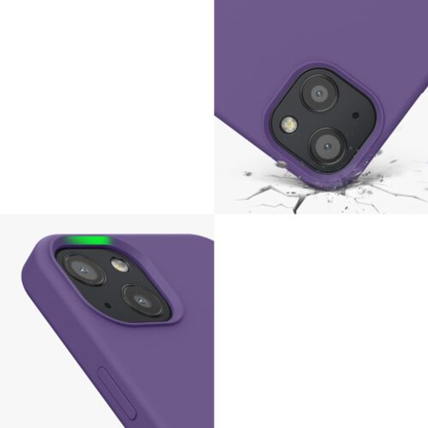 Husa Kwmobile pentru Apple iPhone 13, Silicon, Mov, 55878.152 fotografia produsului View 8 L
