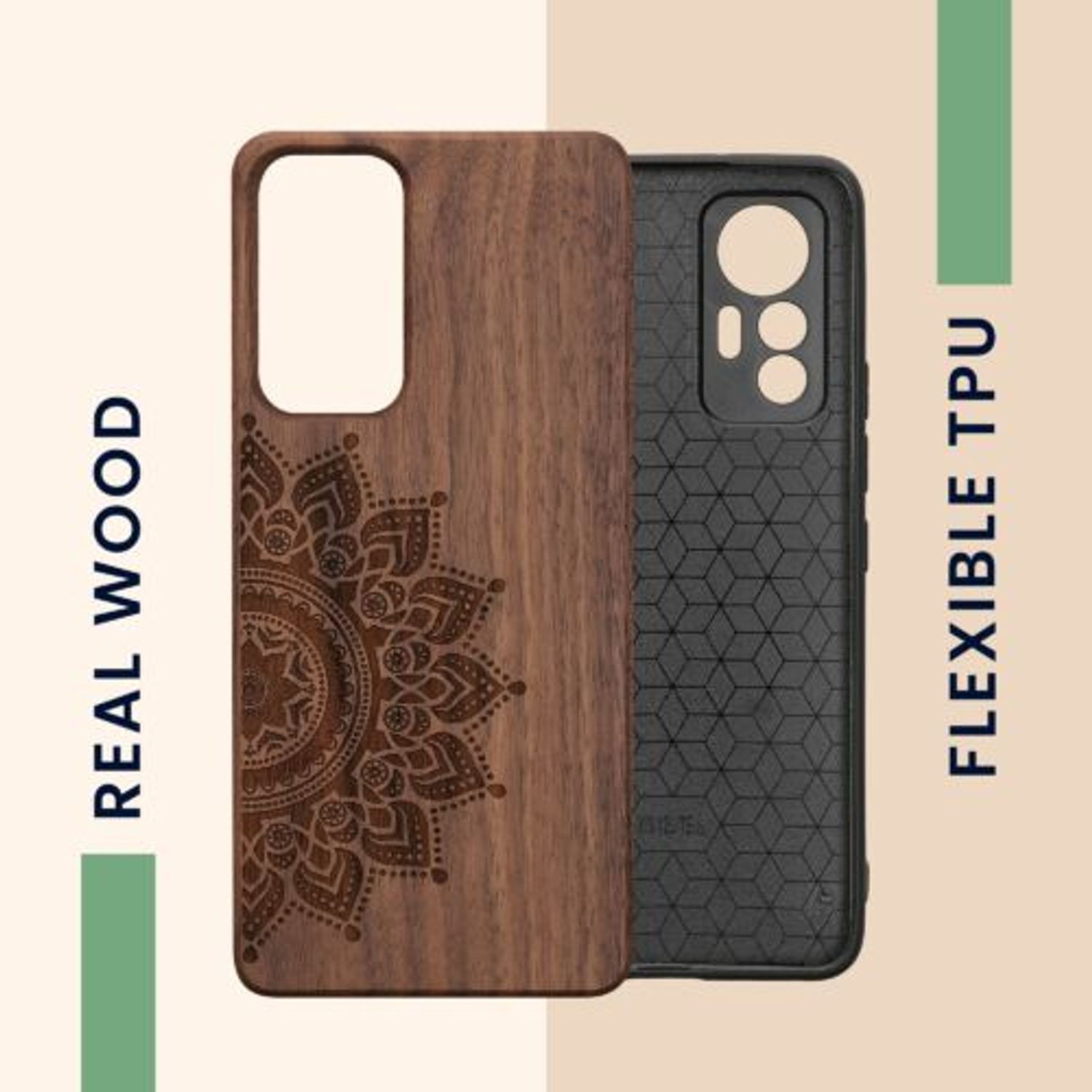 Husa Kwmobile pentru Xiaomi 12 Lite, Lemn, Maro, 59408.02 fotografia produsului View 4 L