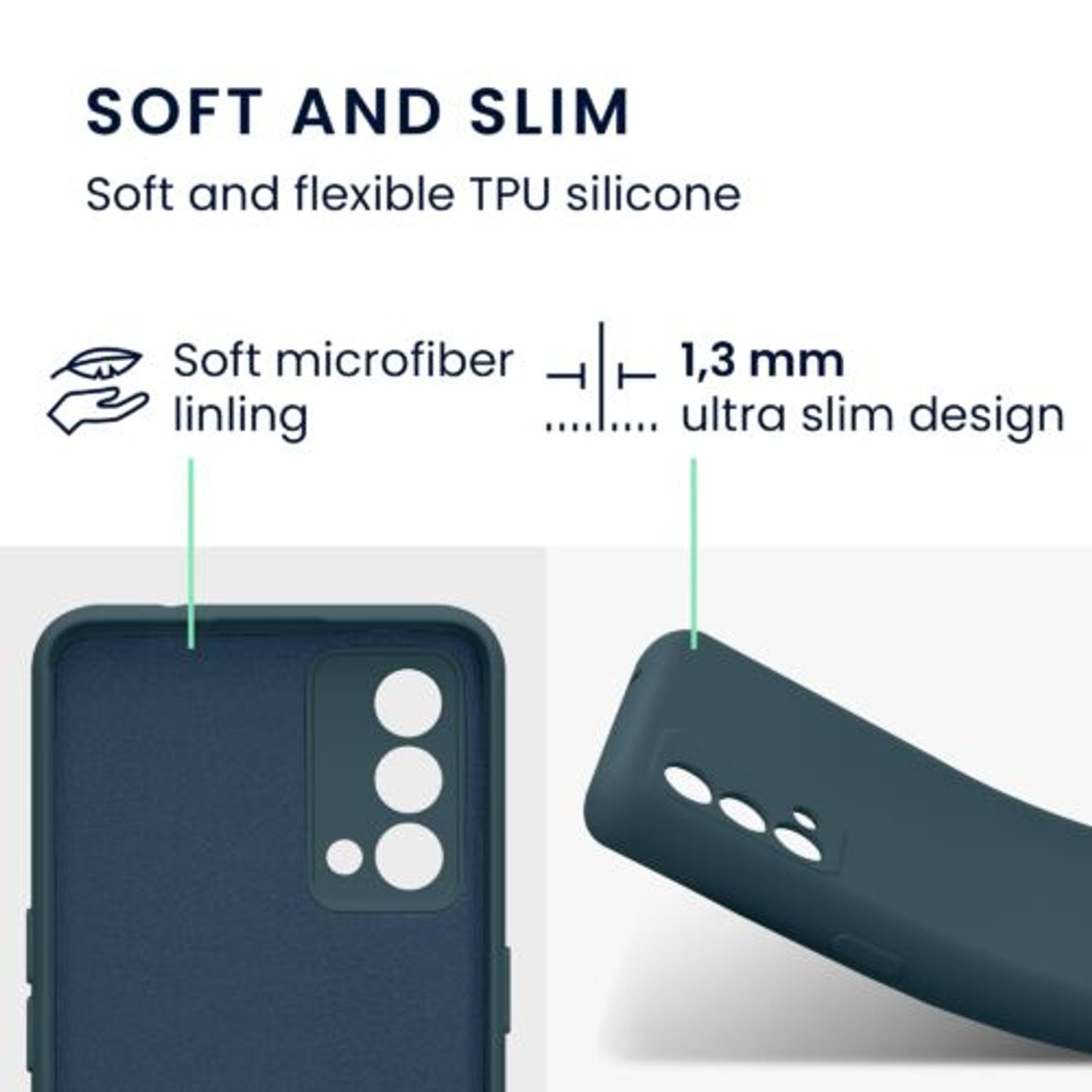 Husa Kwmobile pentru Realme GT Master Edition, Silicon, Albastru, 58698.202 fotografia produsului View 2 L