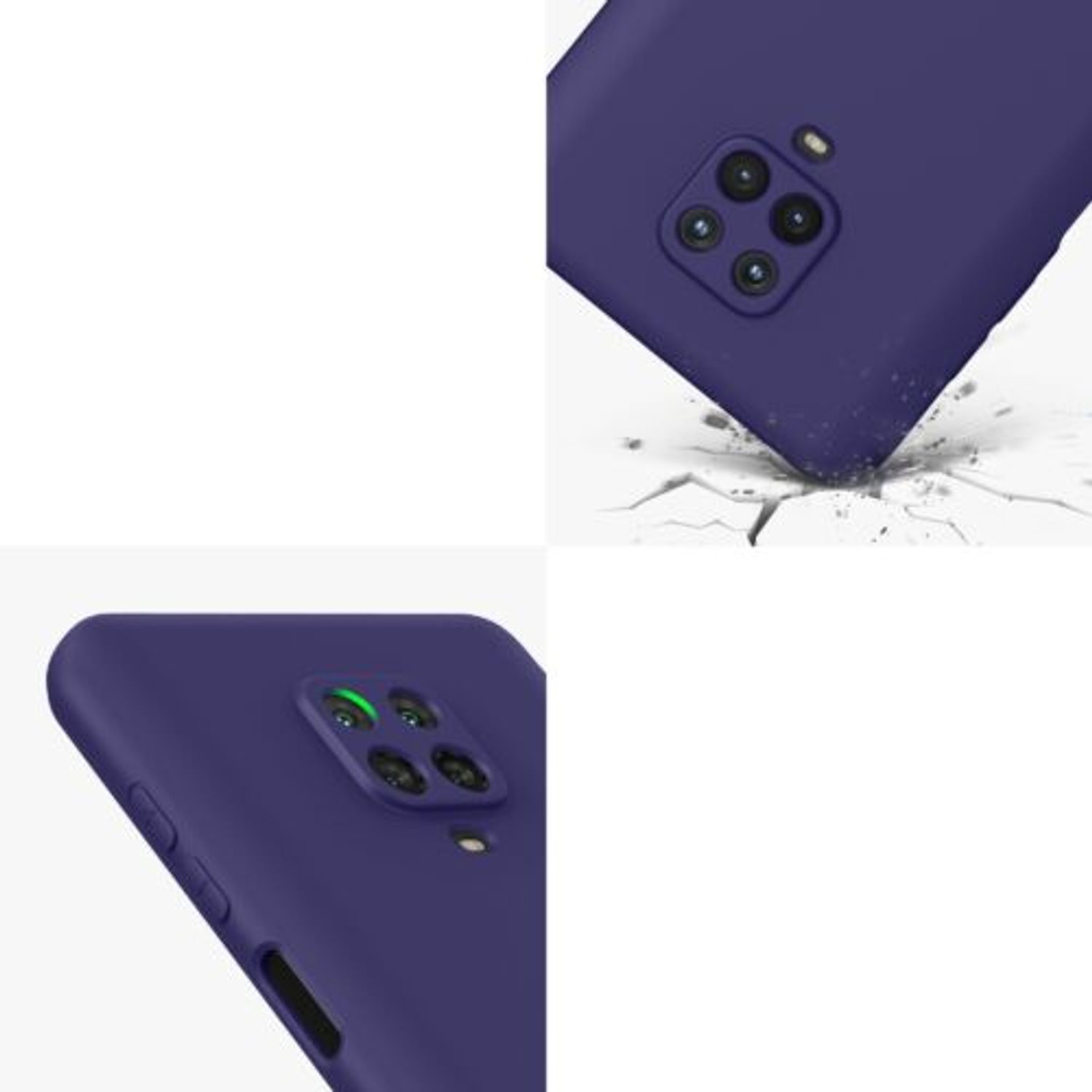 Husa Kwmobile pentru Xiaomi Redmi Note 9S/Redmi Note 9 Pro/Redmi Note 9 Pro Max, Silicon, Albastru, 56562.226 fotografia produsului View 7 L