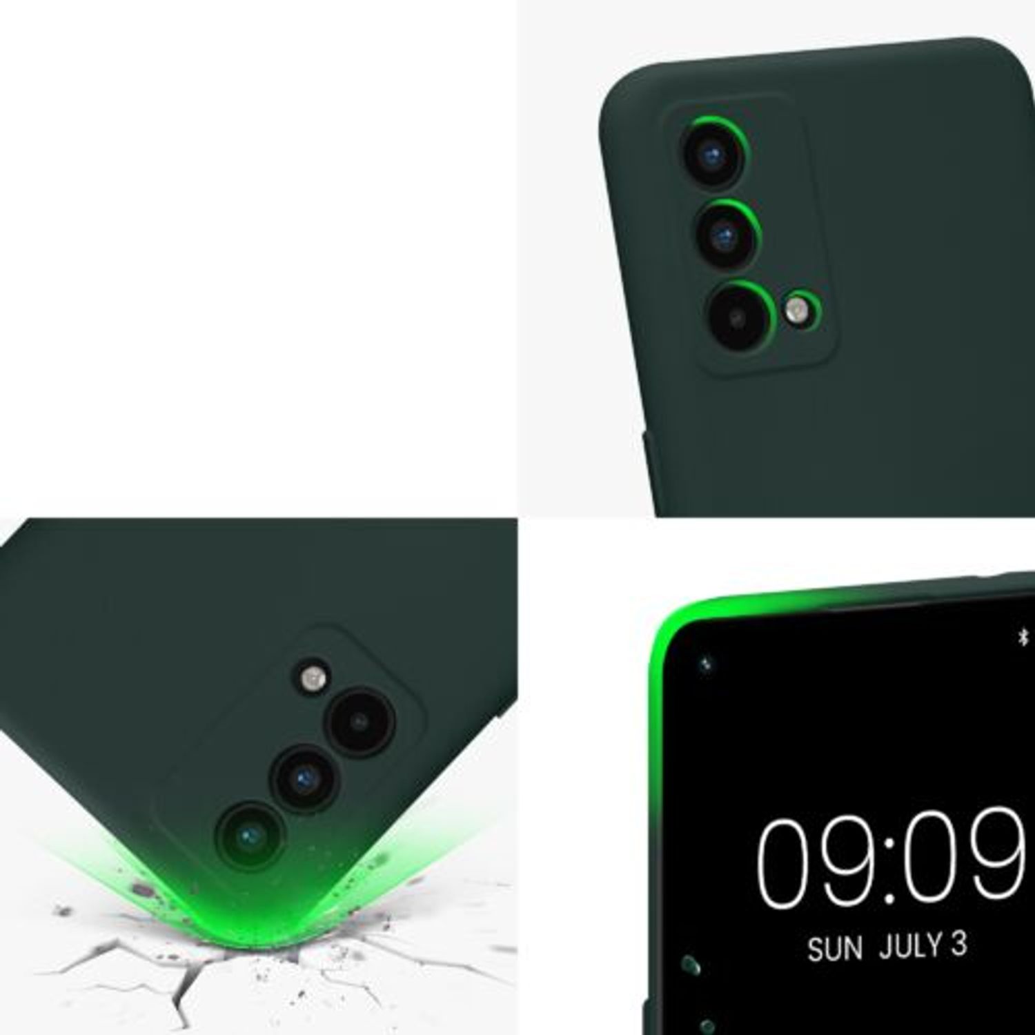 Husa Kwmobile pentru Realme GT Master Edition, Silicon, Verde, 58698.169 fotografia produsului View 4 L