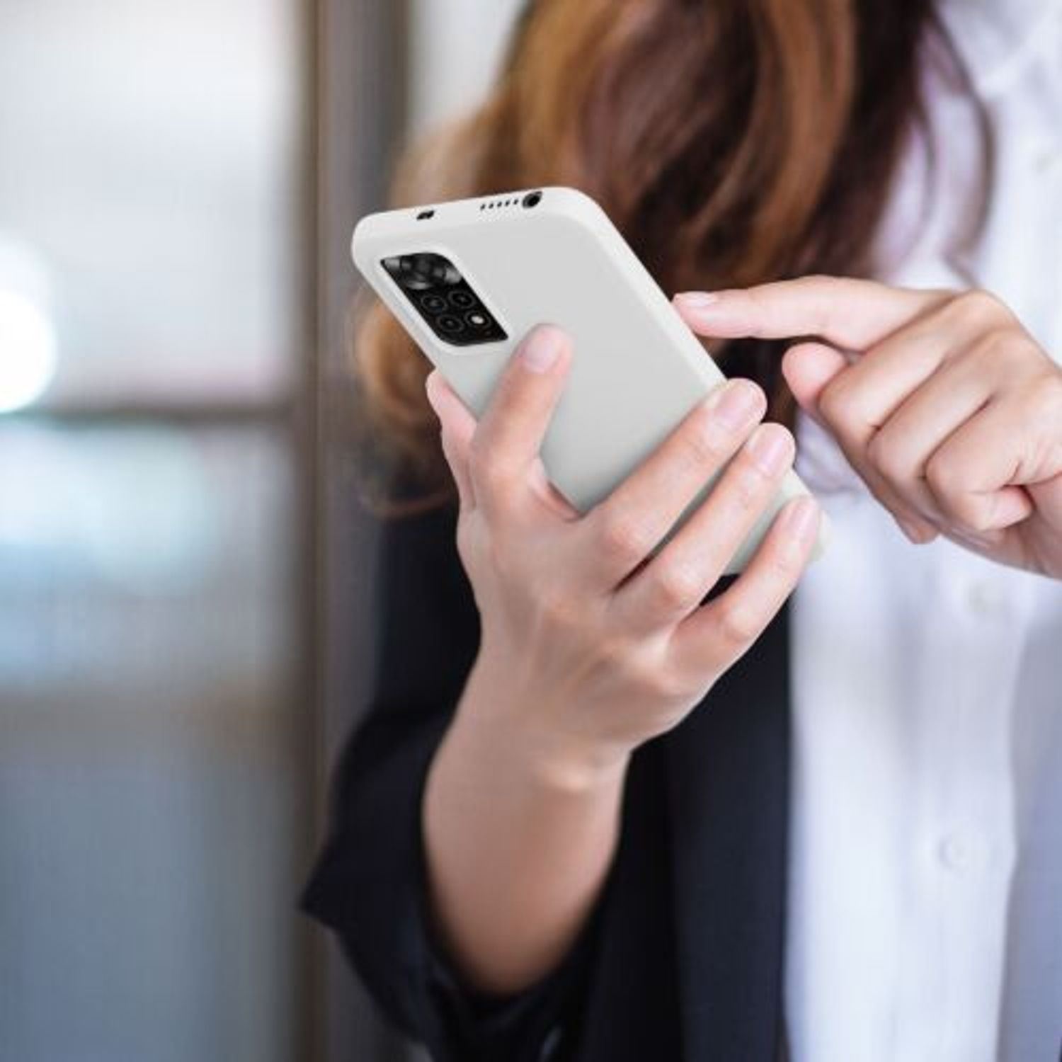 Husa Kwmobile pentru Xiaomi Redmi Note 11/Redmi Note 11s, Silicon, Alb, 57368.48 fotografia produsului View 8 L