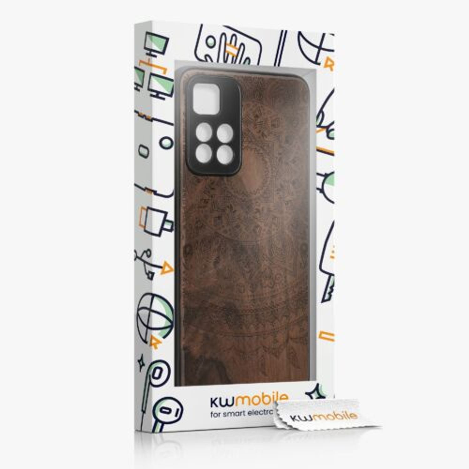 Husa Kwmobile pentru Xiaomi Redmi Note 11 Pro Plus 5G, Lemn, Maro, 58100.05 fotografia produsului View 7 L