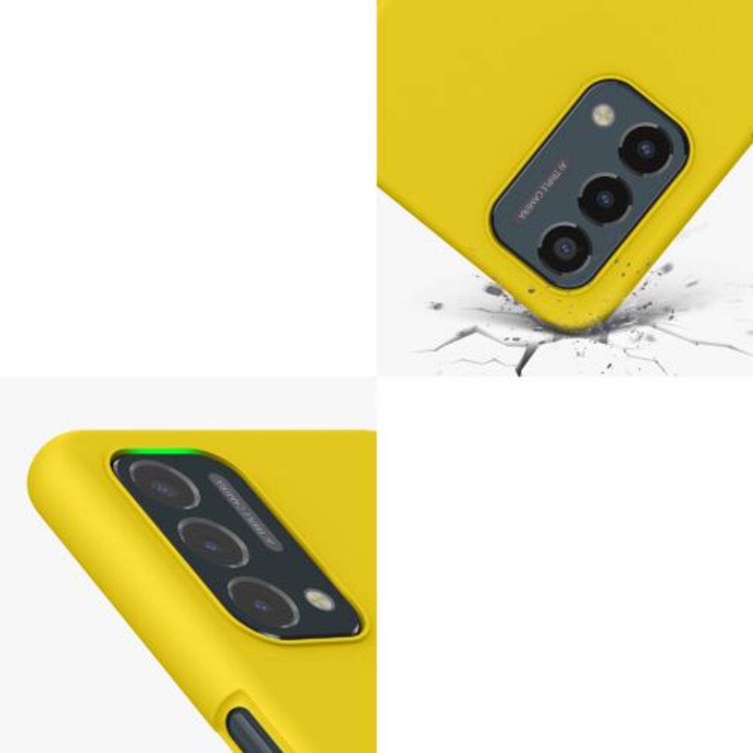 Husa Kwmobile pentru OnePlus Nord N200 5G, Silicon, Galben, 57704.165 fotografia produsului View 7 L