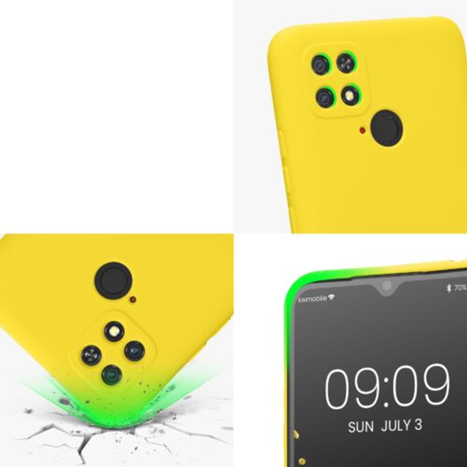 Husa Kwmobile pentru Xiaomi Poco C40, Silicon, Galben, 59394.165 fotografia produsului View 7 L