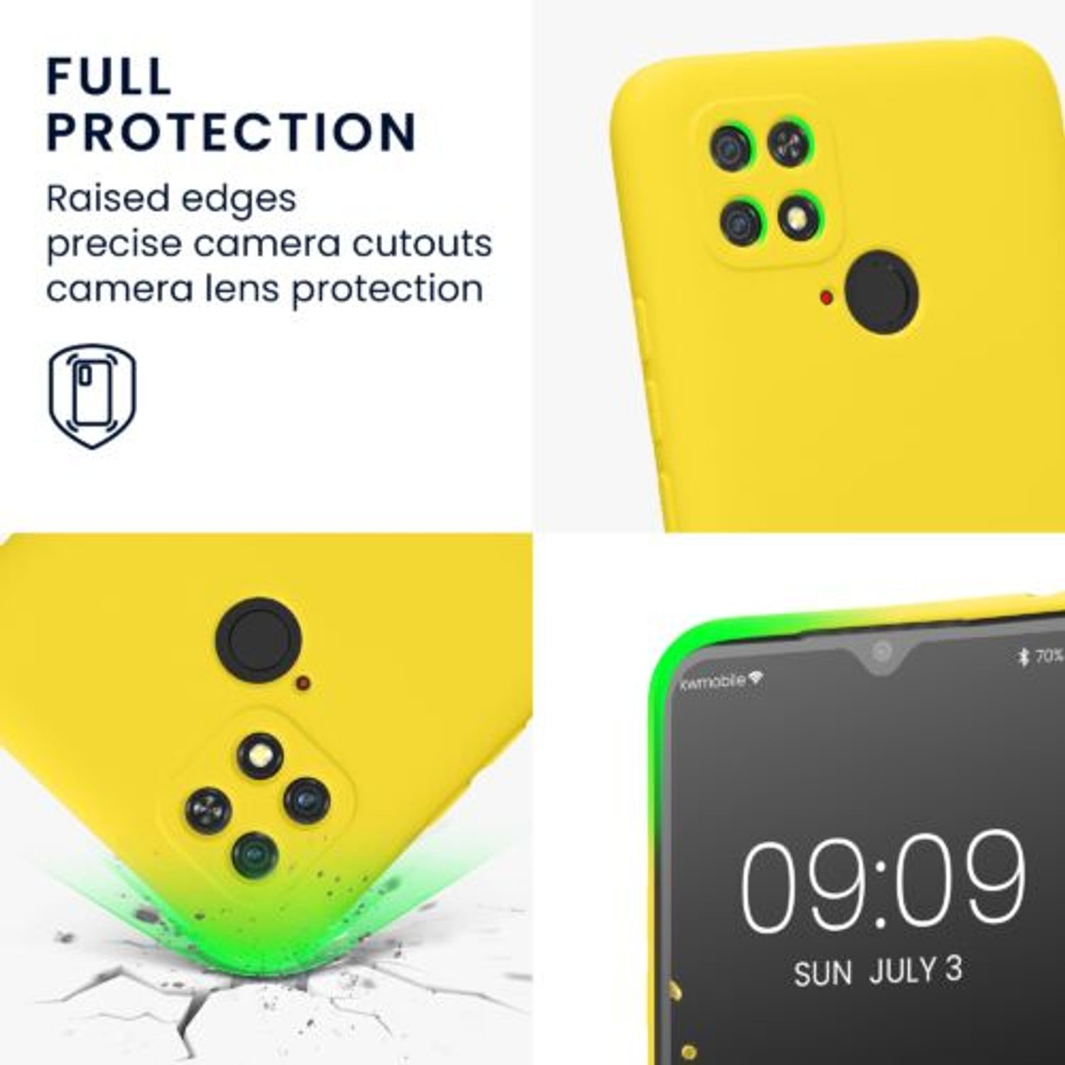 Husa Kwmobile pentru Xiaomi Poco C40, Silicon, Galben, 59394.165 fotografia produsului View 3 L