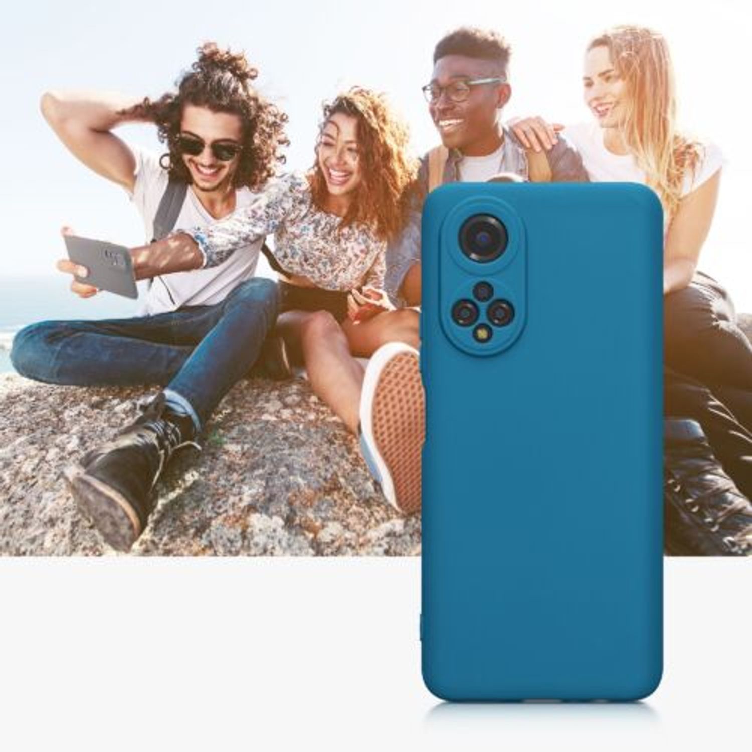 Husa Kwmobile pentru Honor X7, Silicon, Albastru, 58420.224 fotografia produsului View 8 L