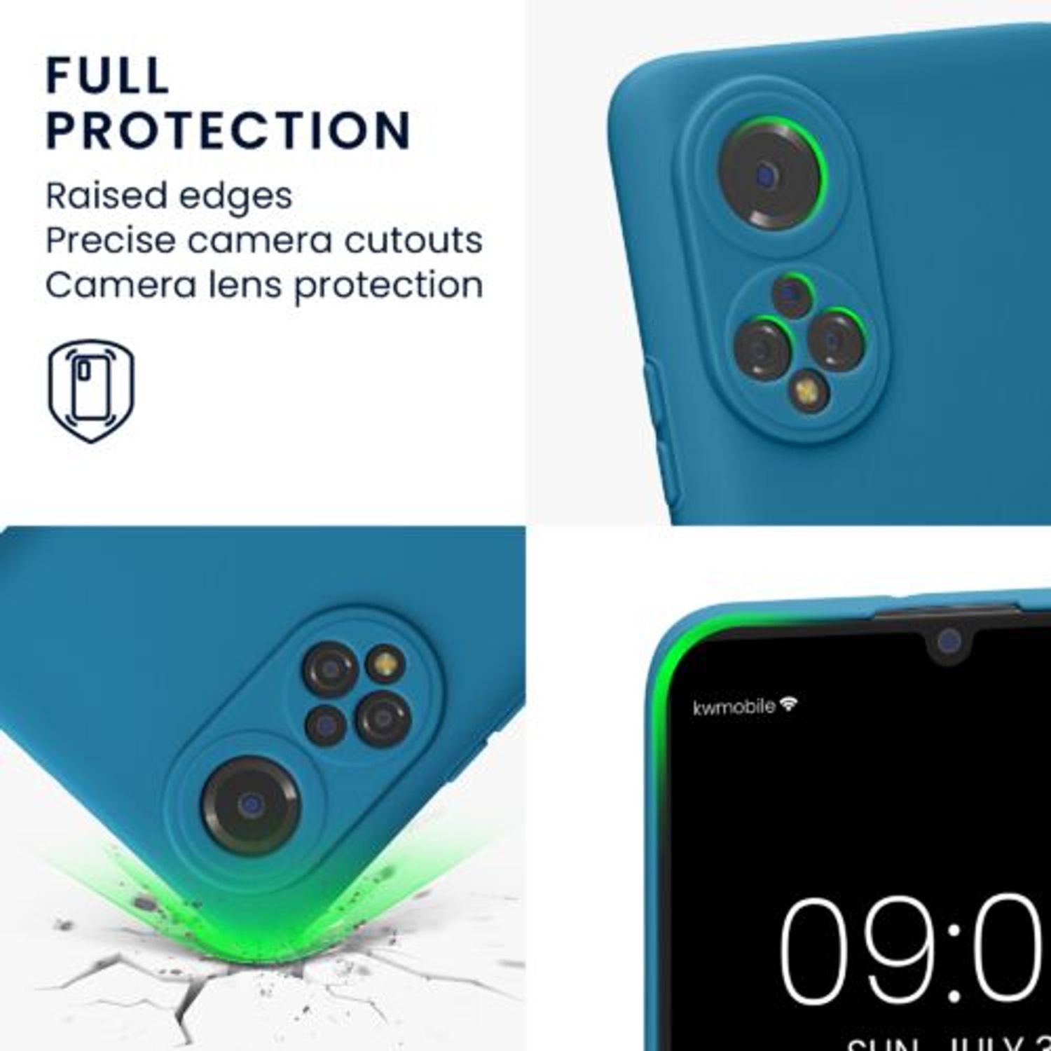 Husa Kwmobile pentru Honor X7, Silicon, Albastru, 58420.224 fotografia produsului View 3 L