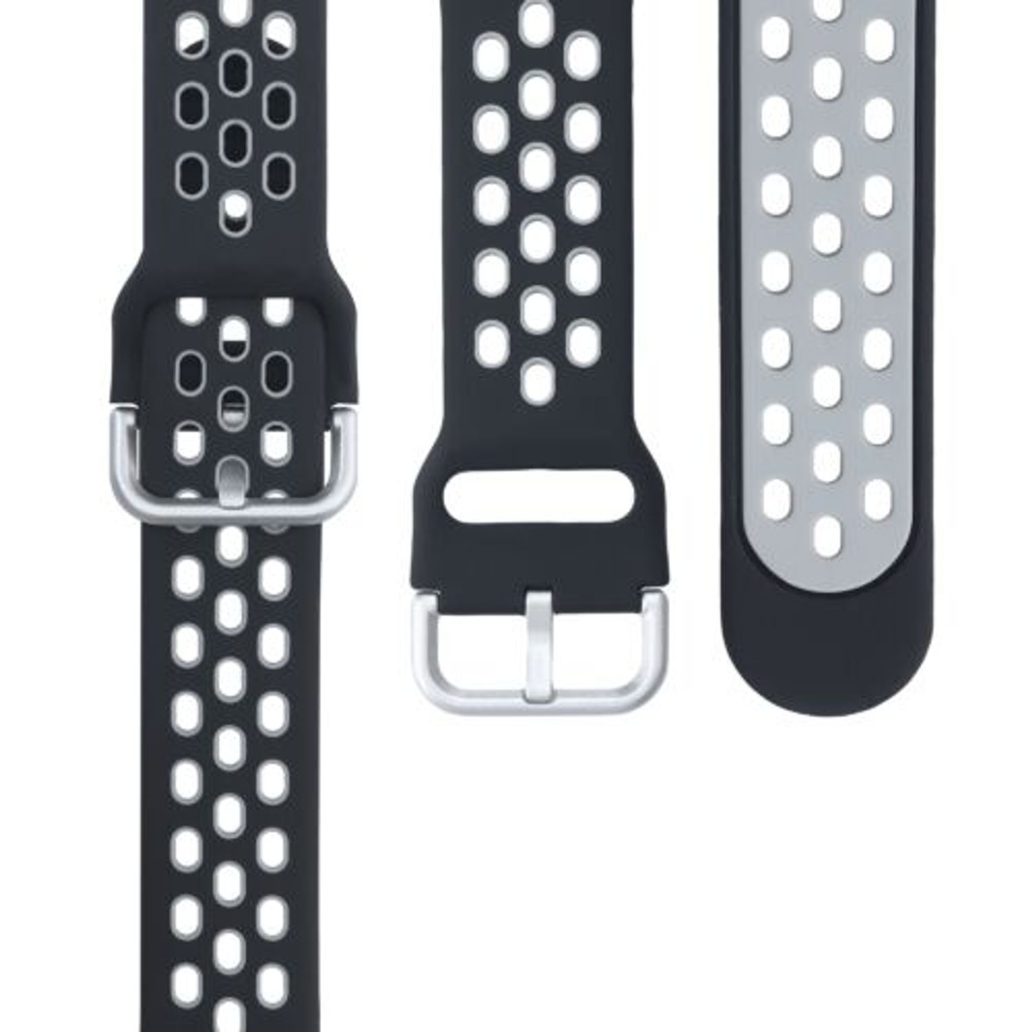 Set 2 curele pentru Fitbit Versa 3/Sense, Silicon, Gri/Alb, 53392.02 fotografia produsului View 6 L