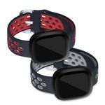 Set 2 curele pentru Fitbit Versa 3/Sense, Silicon, Rosu/Gri, 53392.01 fotografia produsului View 2 S