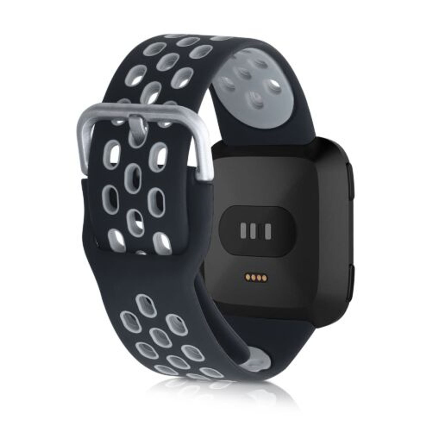 Set 2 curele pentru Fitbit Versa 3/Sense, Silicon, Rosu/Gri, 53392.01 fotografia produsului View 5 L