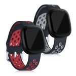 Set 2 curele pentru Fitbit Versa 3/Sense, Silicon, Rosu/Gri, 53392.01 fotografia produsului