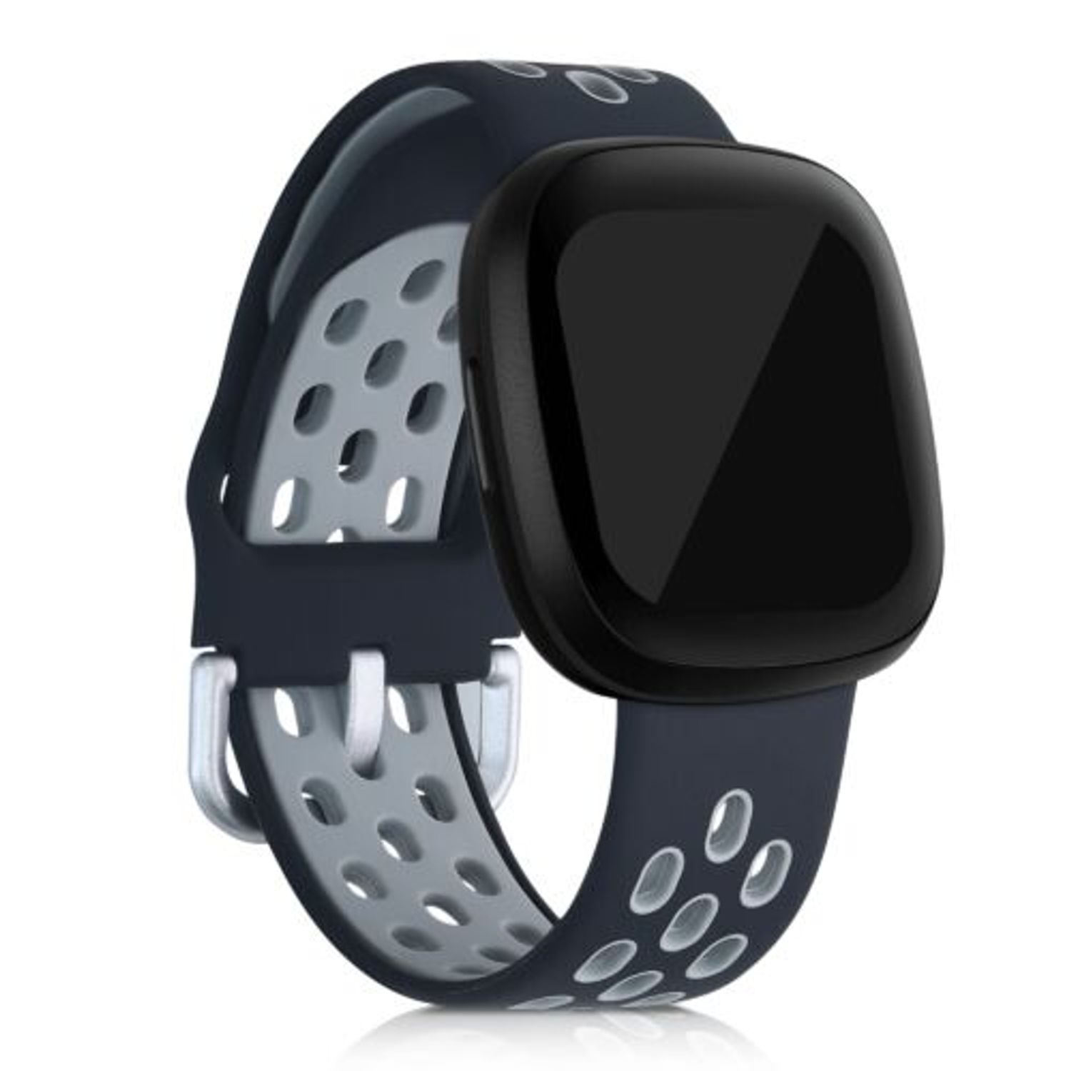 Set 2 curele pentru Fitbit Versa 3/Sense, Silicon, Rosu/Gri, 53392.01 fotografia produsului View 4 L
