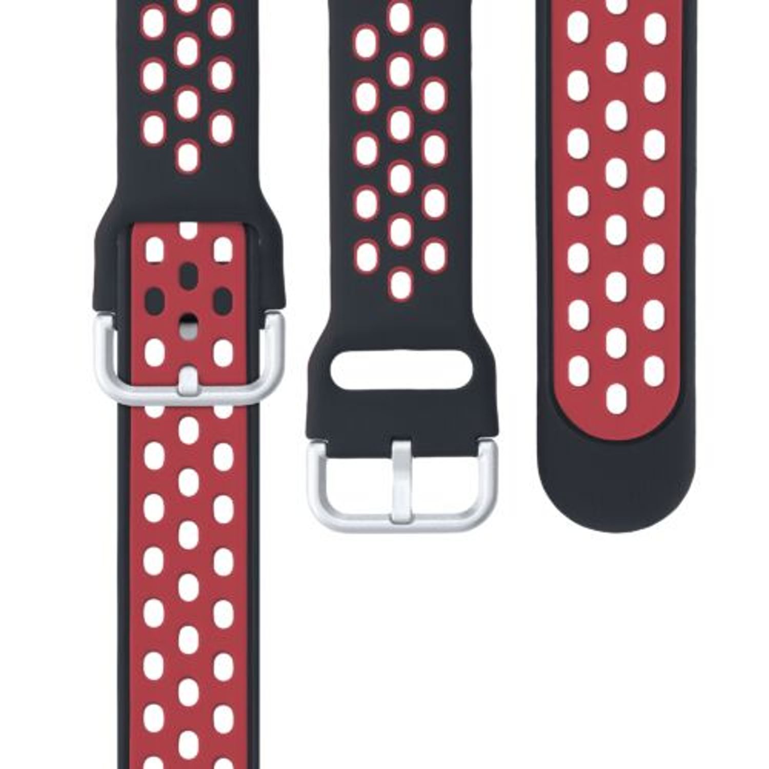 Set 2 curele pentru Fitbit Versa 3/Sense, Silicon, Rosu/Gri, 53392.01 fotografia produsului View 6 L