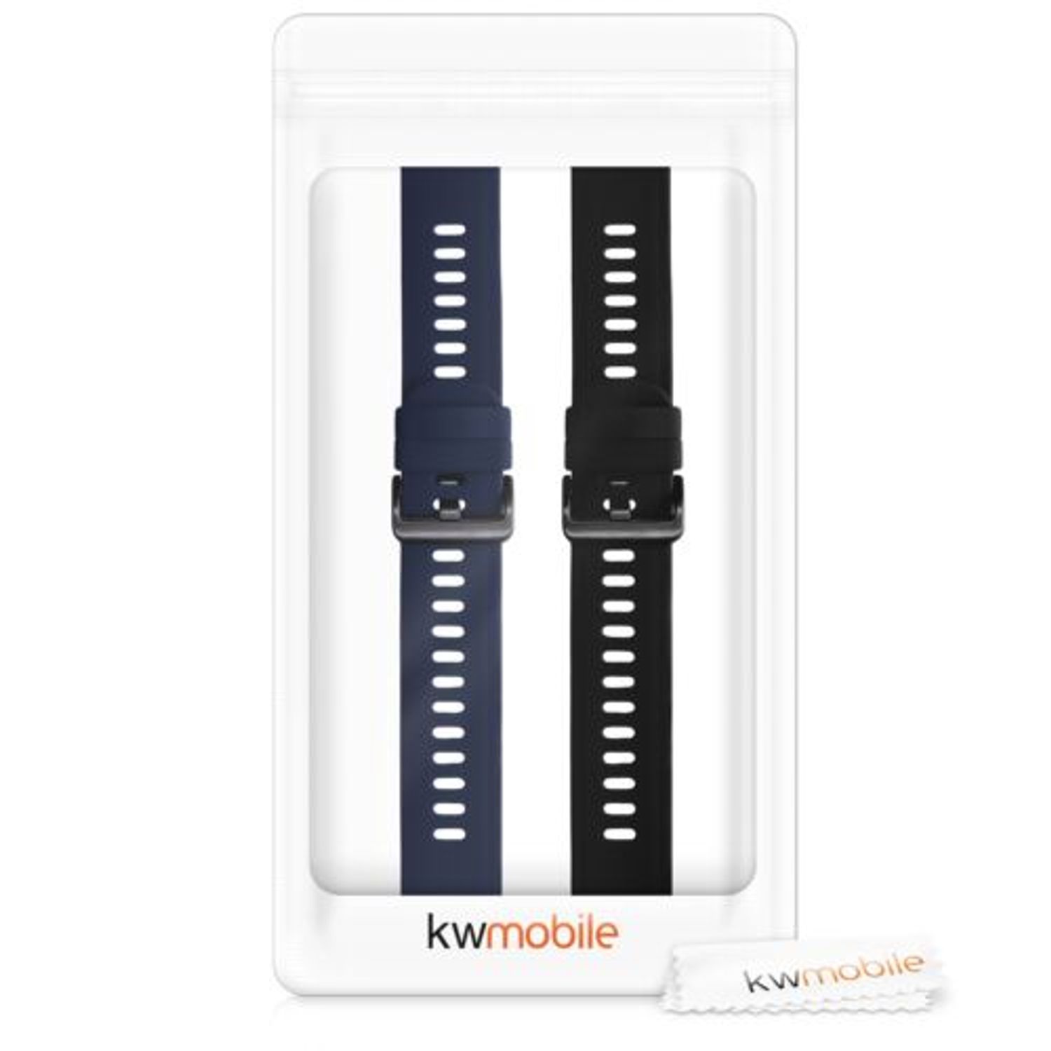 Set 2 curele pentru Xiaomi Amazfit GTS 2 Mini, Silicon, Negru/Albastru, 54464.01 fotografia produsului View 7 L