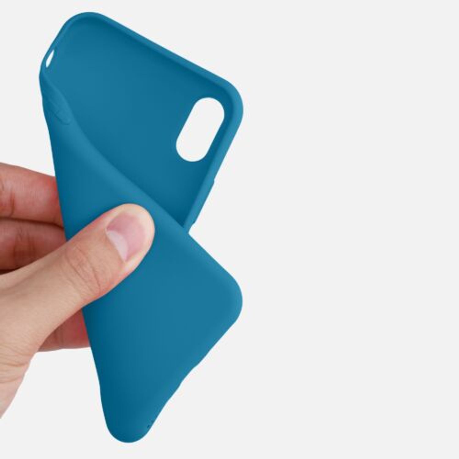 Husa pentru iPhone X/iPhone XS, Silicon, Albastru, 42492.224 fotografia produsului View 8 L