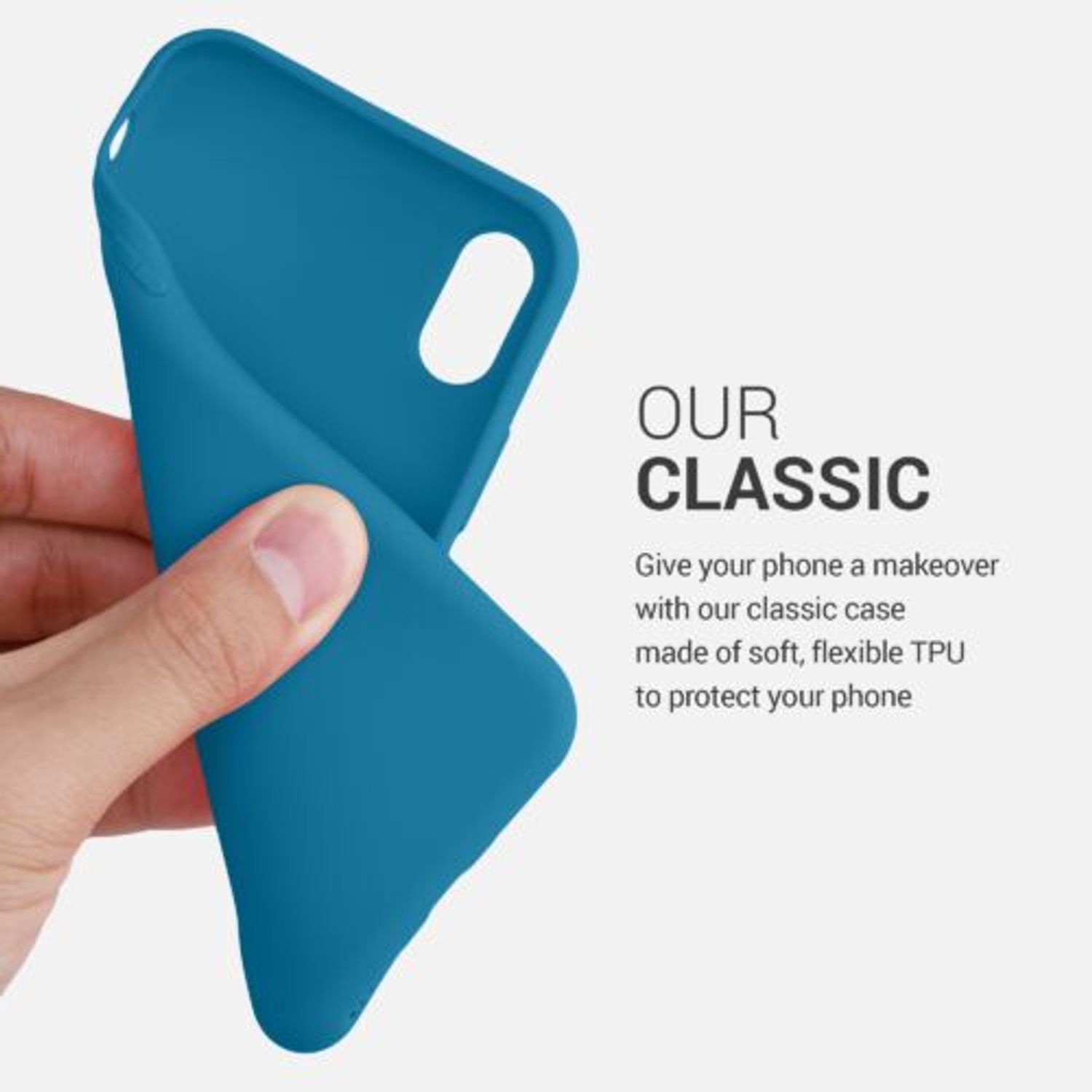 Husa pentru iPhone X/iPhone XS, Silicon, Albastru, 42492.224 fotografia produsului View 4 L