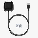 Docking stand pentru Fitbit Versa 2, Kwmobile, Plastic, Negru, 57117.01 fotografia produsului View 3 S
